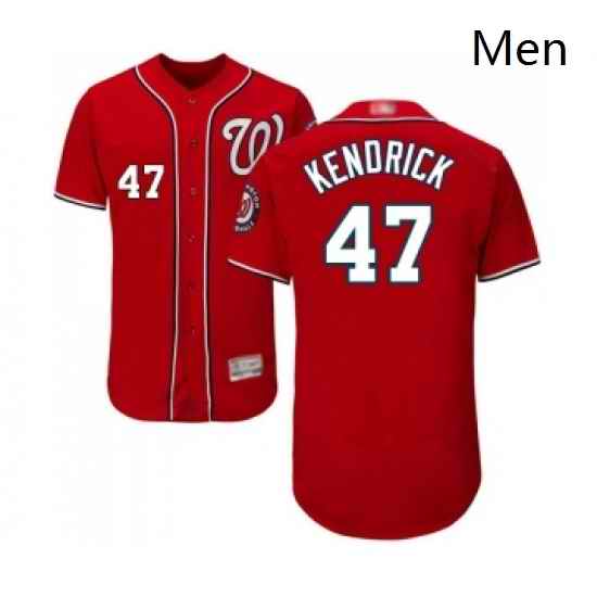 Mens Washington Nationals 47 Howie Kendrick Red Alternate Flex Base Authentic Collection Baseball Jersey